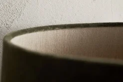 Mendai Velvet & Linen Lampshade - Moss Green