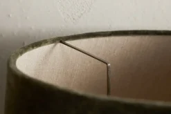Mendai Velvet & Linen Lampshade - Moss Green