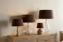 Mendai Velvet & Linen Lampshade - Mocha
