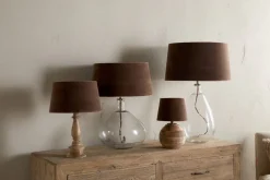 Mendai Velvet & Linen Lampshade - Mocha