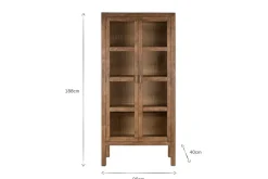 Mendani Mango Wood & Fluted Glass Cabinet - Walnut Stain