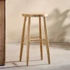 Mengwi Mango Wood Round Bar Stool - Natural
