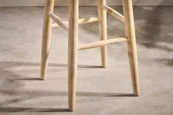 Mengwi Mango Wood Round Bar Stool - Natural