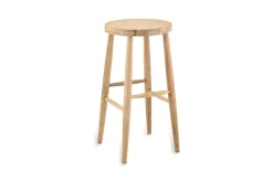 Mengwi Mango Wood Round Bar Stool - Natural