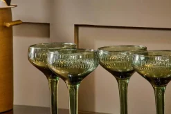 Mila Champagne Glass - Dark Emerald - (Set of 4)