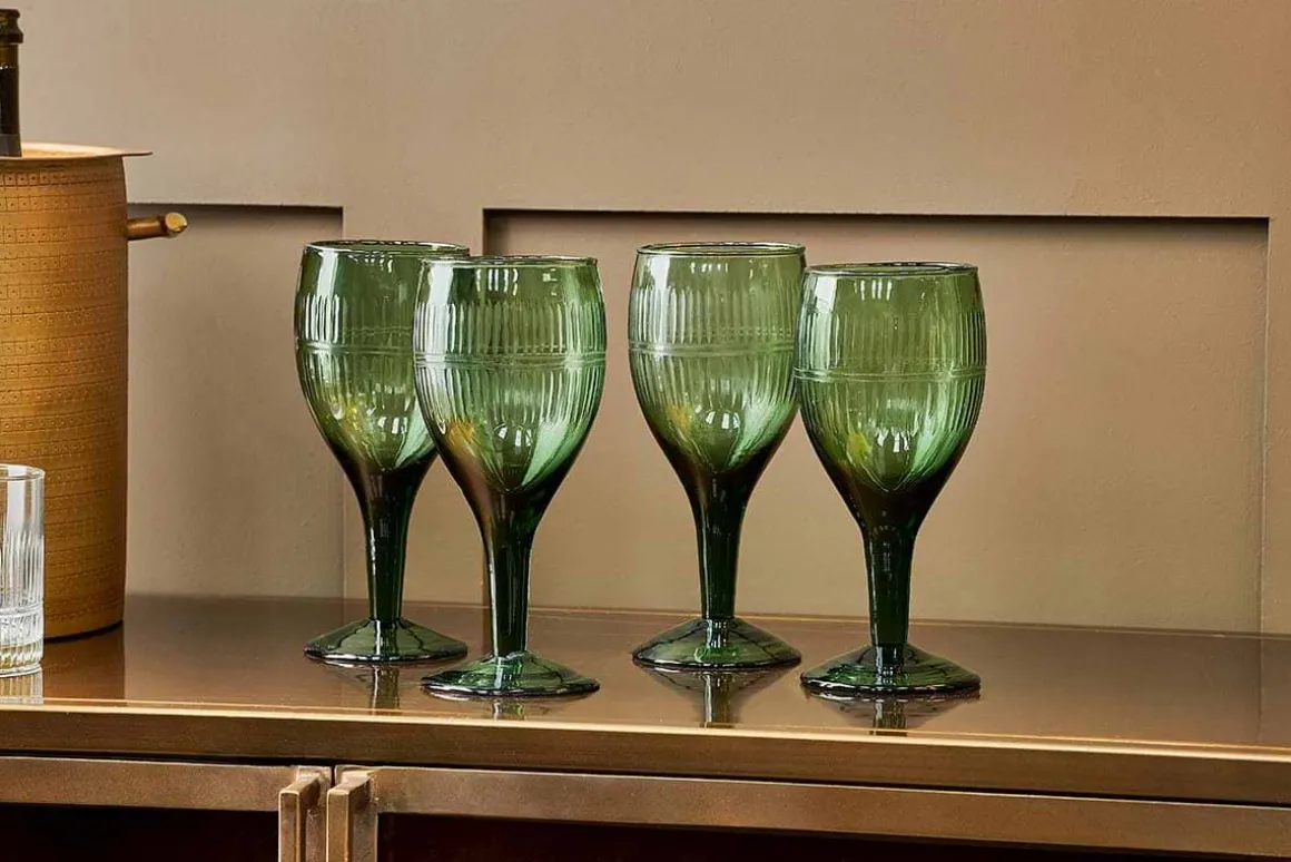 Mila Wine Glass - Dark Emerald (Set of 4)