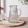 Minati Ribbed Glass Jug - Clear