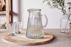 Minati Ribbed Glass Jug - Clear