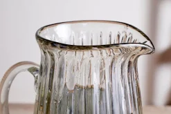 Minati Ribbed Glass Jug - Clear
