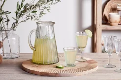 Minati Ribbed Glass Jug - Clear