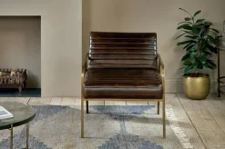 Mirai Ribbed Leather Armchair