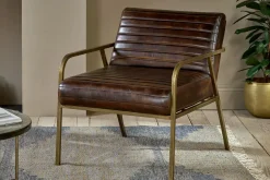 Mirai Ribbed Leather Armchair