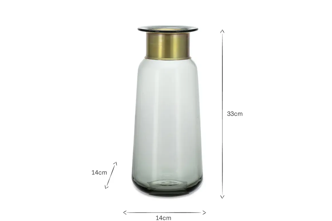 Miza Glass Vase - Smoke