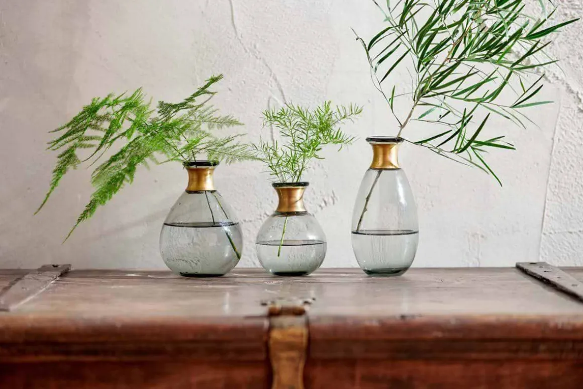 Miza Mini Glass Vase - Smoke