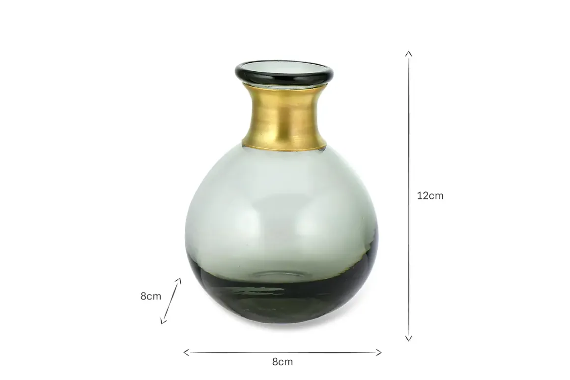 Miza Mini Glass Vase - Smoke