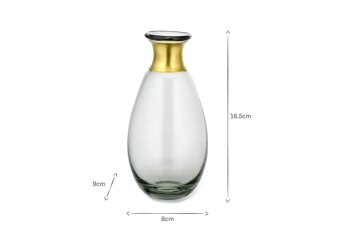 Miza Mini Glass Vase - Smoke