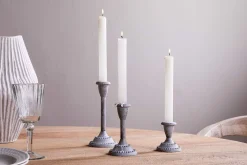 Moremi Candle Holders - Aged Zinc - (Set of 3)