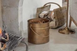 Mosat Iron Fireside Bucket - Antique Brass
