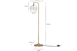 Mulia Recycled Glass Floor Lamp - Antique Brass
