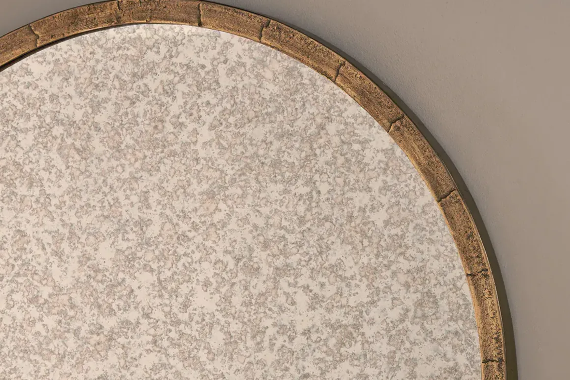 Murwara Antique Glass Arched Mirror - Antique Brass