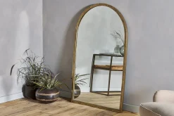 Murwara Full Length Arched Mirror - Antique Brass