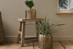 Nabara Cast Aluminium Planter - Antique Brass