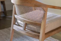 Nabhi Mango Wood & Cane Occasional Chair - Natural