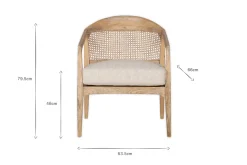 Nabhi Mango Wood & Cane Occasional Chair - Natural