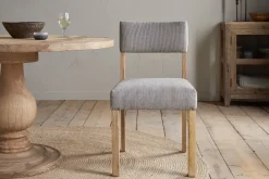 Nadeeka Linen Upholstered Dining Chair - Soft Grey