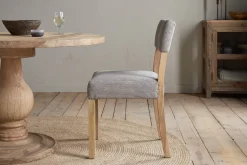 Nadeeka Linen Upholstered Dining Chair - Soft Grey