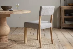 Nadeeka Linen Upholstered Dining Chair - Soft Grey