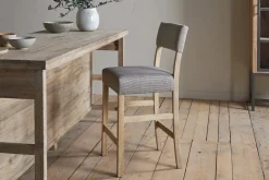 Nadeeka Linen Upholstered Counter Chair - Soft Grey