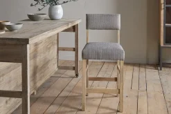 Nadeeka Linen Upholstered Counter Chair - Soft Grey