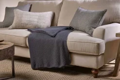 Nahan Moss Stitch Cotton Throw - Charcoal