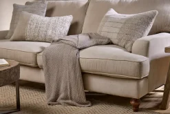 Nahan Moss Stitch Cotton Throw - Stone