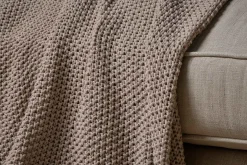 Nahan Moss Stitch Cotton Throw - Stone