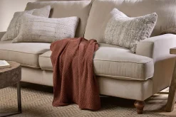 Nahan Moss Stitch Cotton Throw - Rust