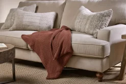 Nahan Moss Stitch Cotton Throw - Rust