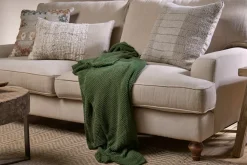 Nahan Moss Stitch Cotton Throw - Forest Green