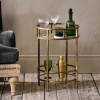 Nakuru Iron & Glass Drinks Table - Brass