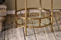 Nakuru Iron & Glass Drinks Table - Brass