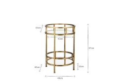 Nakuru Iron & Glass Drinks Table - Brass