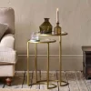 Nakuru Iron & Glass Side Table Set - Brass
