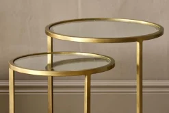 Nakuru Iron & Glass Side Table Set - Brass