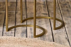 Nakuru Iron & Glass Side Table Set - Brass