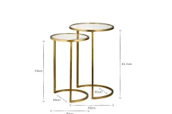 Nakuru Iron & Glass Side Table Set - Brass