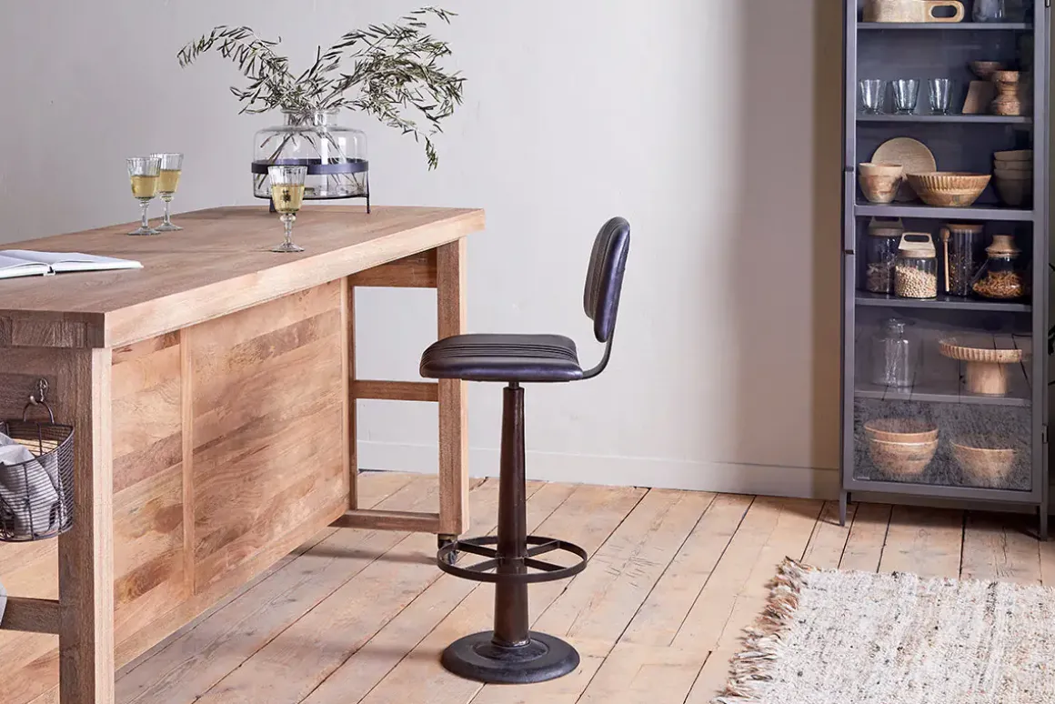 Narwana Bar Chair - Aged Black