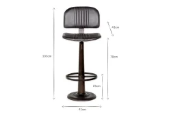 Narwana Bar Chair - Aged Black