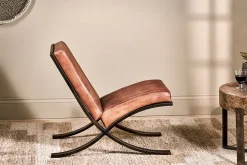 Narwana Ribbed Leather Lounger - Aged Tan