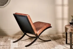 Narwana Ribbed Leather Lounger - Aged Tan